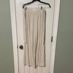 SHEIN Neutral Beige Drawstring Wide-Leg Pants Feels like linen